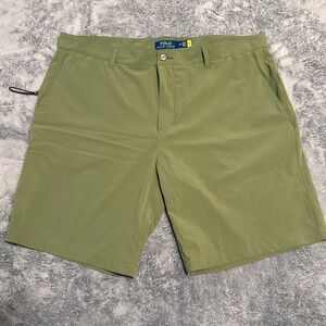 Polo Ralph‎ Lauren Men's 38 Olive Green Tech Golf Shorts Back Zip Pocket
